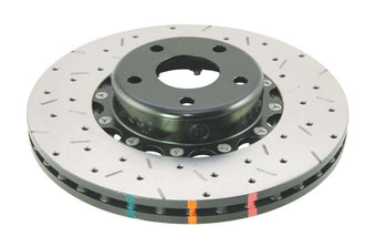 compare product DBA 02-10 WRX / 13+ FR-S / 13+ BRZ Premium Front Drilled & Slotted 5000 Series Rotor w/ Black Hat