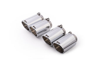 compare product Remus Stainless Steel 102mm Angled Rolled Edge Chrome Tail Pipe Set (Quad Tips)