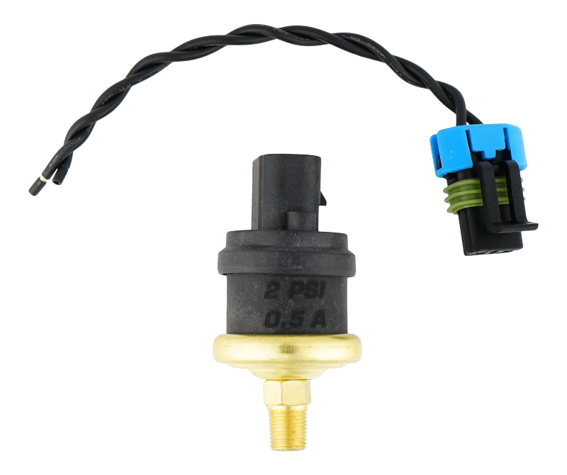 DeatschWerks 2psi 1/8th NPT Adjustable (1 - 3psi) Hobbs Switch with Pigtail (0.5A) - My Store