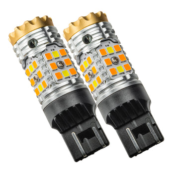 compare product Oracle 7443-CK LED Switchback High Output Can-Bus LED Bulbs - Amber/White Switchback