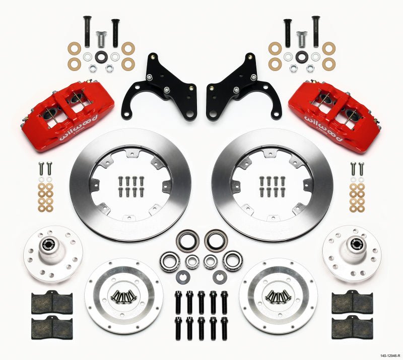 Wilwood Dynapro 6 Front Hub Kit 12.19in Red 69 - 70 Impala Drum/Disc 69 - 82 Vette - My Store