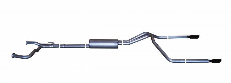 Gibson 04 - 09 Nissan Titan LE 5.6L 2.5in Cat - Back Dual Split Exhaust - Black Elite - My Store