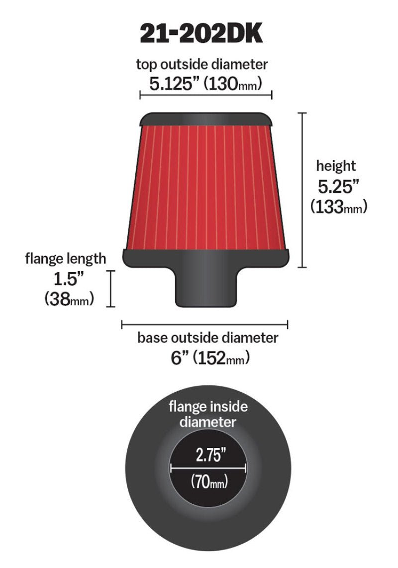 AEM 2.75 in Short Neck 5 in Element Filter - My Store