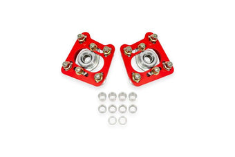 compare product BMR 94-04 Ford Mustang Steel Caster Camber Plates - Red