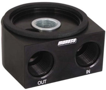 compare product Moroso Universal Oil Filter Adapter - Sandwich - Oil Cooler - 22mm-1.5in Thread & 2-5/8in O-Ring