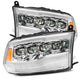 AlphaRex 09 - 18 Dodge Ram 1500HD NOVA LED Projector Headlights Plank Style Design Chrome w/DRL - My Store