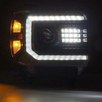 AlphaRex 14 - 18 GMC Sierra PRO - Series Proj Headlights Plank Style Black w/Activ Light/Seq Signal/DRL - My Store