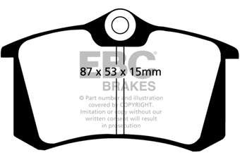 compare product EBC 10-13 Audi A3 2.0 TD Redstuff Rear Brake Pads