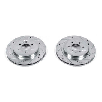 compare product Power Stop 04-09 Cadillac SRX Rear Evolution Drilled & Slotted Rotors - Pair