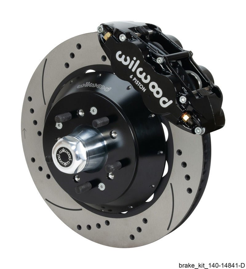 Wilwood Narrow Superlite 6R Black Front Big Brake Kit Ford 14in Drilled/Slotted Rotor - My Store