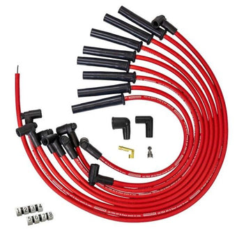 compare product Moroso Ford 289/302/351W HEI-Style Ultra40 8.5mm Multi-Angle Boot Ignition Spark Plug Wire Set - Red