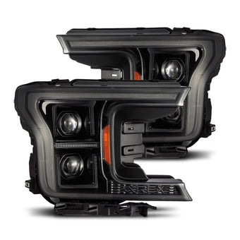 compare product AlphaRex 18-20 Ford F-150 (Req. Conv F150 w/LED) LUXX LED Proj HL Alpha-Blk w/Actv Lt Seq Sig SB DRL