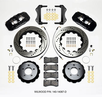 compare product Wilwood AERO6 Front Hat Kit 14.25 Drilled 2014-Up Challenger w/Lines