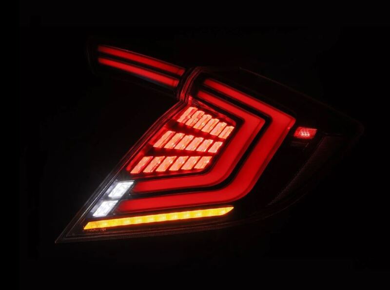 AlphaRex 16 - 21 Honda Civic Hatchback/ Type - R FK8 Nova - Series LED Tail Lights (Pair) - Alpha Black - My Store