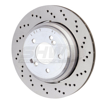 compare product SHW 06-08 BMW Z4 3.2L Right Rear Cross-Drilled Lightweight Brake Rotor (34212282304)