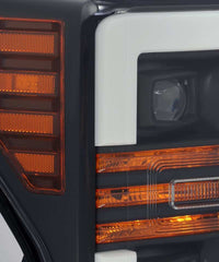 AlphaRex 17 - 19 Ford F - 250 SD PRO - Series Proj Headlight Plnk Style Matte Blk w/Activ Light/Seq Signal - My Store