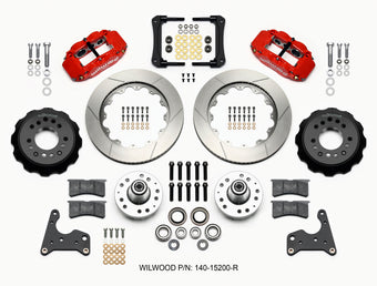 compare product Wilwood Narrow Superlite 6R Front Hub Kit 14.00in Red 65-72 CDP C Body -Drum