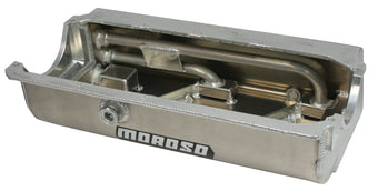 compare product Moroso Donovan H/C 410 Small Block (w/Three Pick Ups) Sprint Car Dry Sump 6.5in Aluminum Oil Pan