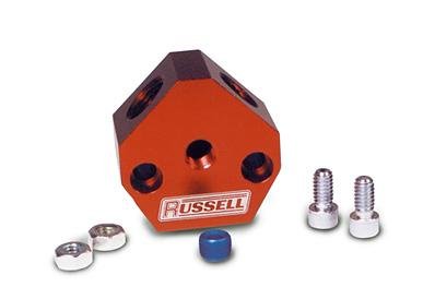 Russell Adapter Y - Block 3/8in Sae Quick Disconnect Female To 2X 3/8in Sae Qd Male Blk Anodized - My Store
