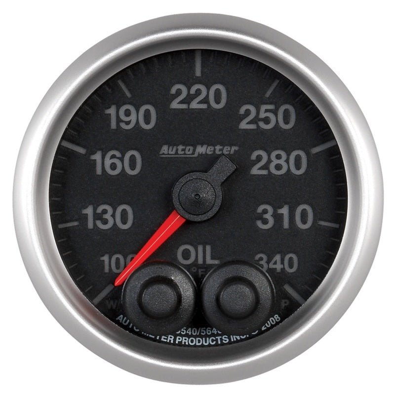 Autometer Elite 52mm 100 - 340 Deg F Oil Temp Peak & Warn w/ Electronic Control Gauge - My Store