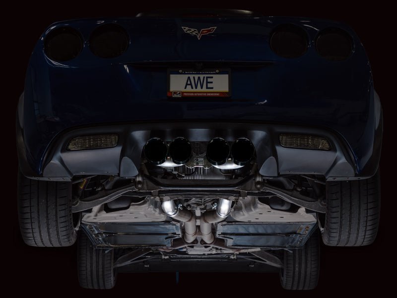 AWE Tuning C6 Chevrolet Corvette Z06/ZR1 Track Edition Axle - Back Exhaust w/ Diamond Black Tips - My Store
