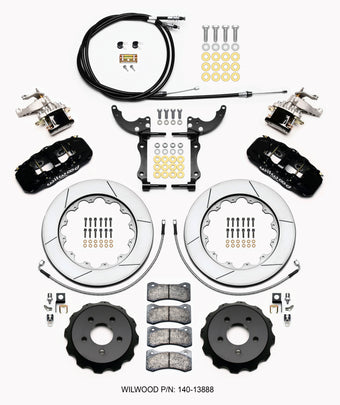 compare product Wilwood AERO4 / MC4 Rear Kit 14.00 15-23 Mustang w/Lines & Cables