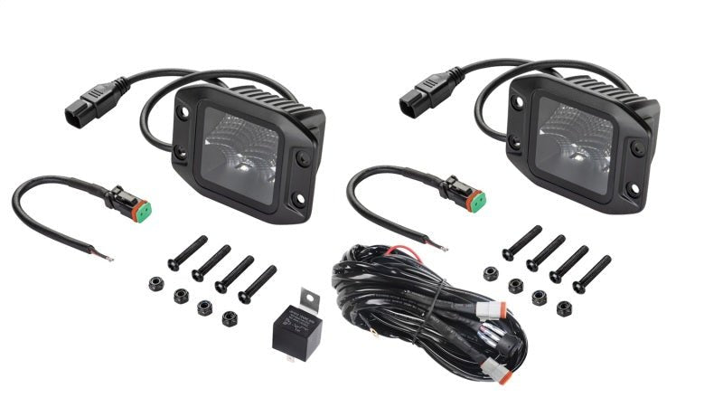 Hella Universal Black Magic 3.2in L.E.D. Cube Kit - Flood Beam (Flush Mount) - My Store