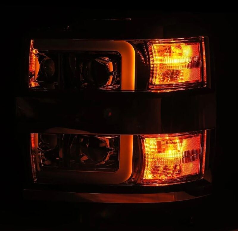 AlphaRex 15 - 19 Chevy Silverado 2500/3500 LUXX - Series Proj. Headlights Chrome w/Actv SeqSig & DRL - My Store