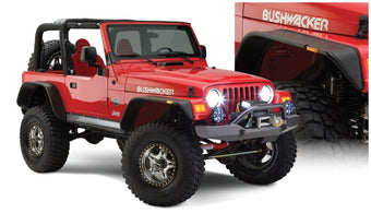 compare product Bushwacker 97-06 Jeep Wrangler Flat Style Flares 4pc - Black
