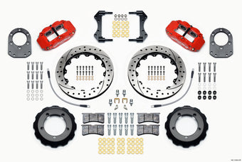 compare product Wilwood Narrow Superlite 4R Front Hat Kit 12.88in Drill Red 66-75 Ford Bronco Dana 30/44 w/Lines
