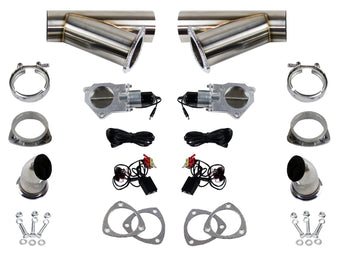 compare product Granatelli 2.25in Stainless Steel Electronic Dual Exhaust Cutout