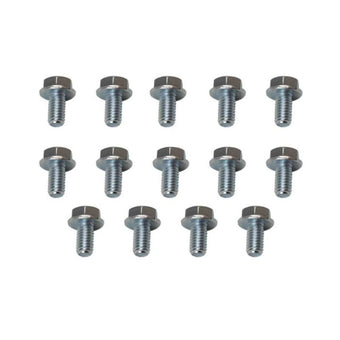 compare product Moroso GM Powerglide Stamped Steel Transmission Pan Bolts - Set of 14