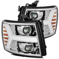 AlphaRex 07 - 13 Chevy 1500 LUXX LED Proj Headlights Plank Design Chrome w/ Activ Light/Seq Signal/DRL - My Store
