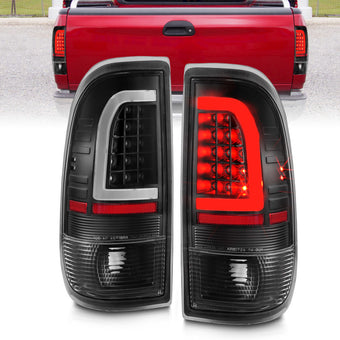 compare product ANZO 1997-2003 Ford F-150 LED Tail Lights w/ Light Bar Black Housing Clear Lens