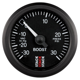 compare product Autometer 52mm Stack Instruments -30INHG to +30PSI Mechanical Boost Gauge - Black