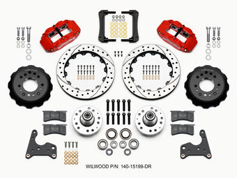 compare product Wilwood Narrow Superlite 6R Front Hub Kit 12.88in Drill Red 65-72 CDP C Body -Drum