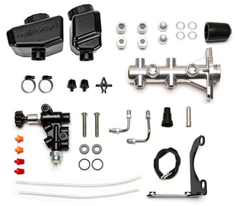 compare product Wilwood Remote Tandem M/C Kit w/Bracket and Valve - 1in Bore Burnished