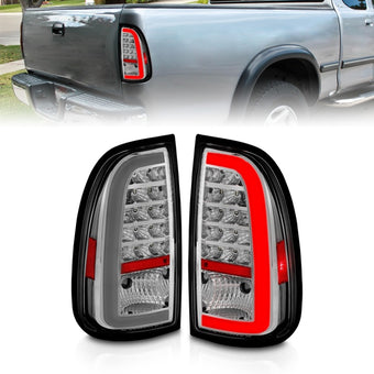 compare product ANZO 00-06 Toyota Tundra LED Taillights w/ Light Bar Chrome Housing Clear Lens