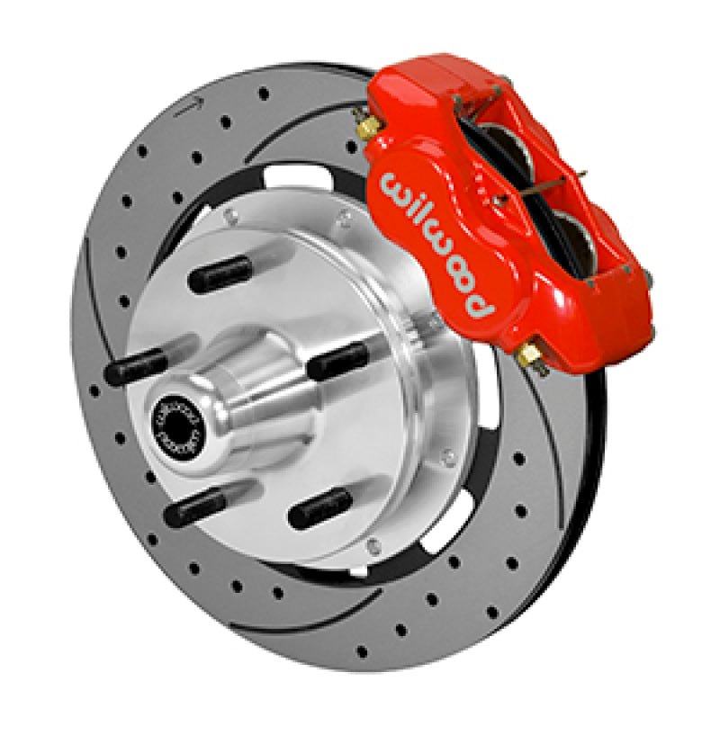 Wilwood Forged Dynalite Front Kit 19.00in Drilled Rotor Red WWE ProSpindle (5x5.00in Hub) - My Store