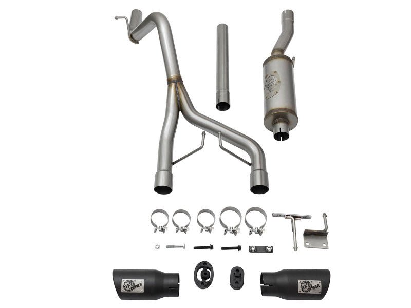 aFe Rebel Series CB 2.5in Dual Center Exit SS Exhaust w/ Black Tips 07 - 15 Jeep Wrangler 3.6L/3.8L V6 - My Store