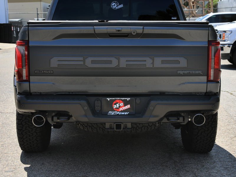 aFe 21 - 24 Ford F - 150 Vulcan Series 3 IN to 3 - 1/2 IN Stainless Steel Cat - Back Exhaust System - Black - My Store