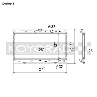 compare product Koyo 88-91 Honda Civic / CRX EF Chassis w/B-Series (Manual Transmission) All-Aluminum Radiator