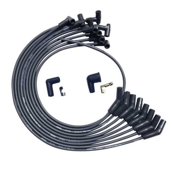 compare product Moroso BBC Over Valve Cover 135 Deg Plug End HEI Dist Unsleeved Ultra Spark Plug Wire Set - Black