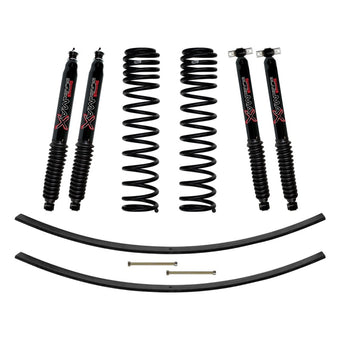 compare product Skyjacker Jeep XJ 3in FR Dual Rate Long Coil Suspension Lift Kit w/RR Add-A-Leaf/Black Max Shocks