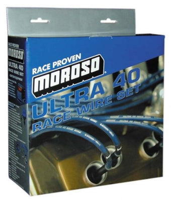 compare product Moroso Chevrolet Big Block Ignition Wire Set - Ultra 40 - Unsleeved - Non-HEI - Crab Cap - Black