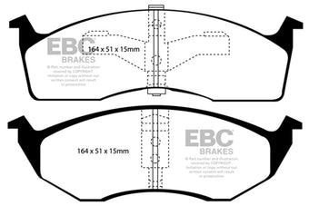 compare product EBC 95-97 Chrysler Concorde 3.3 Yellowstuff Front Brake Pads