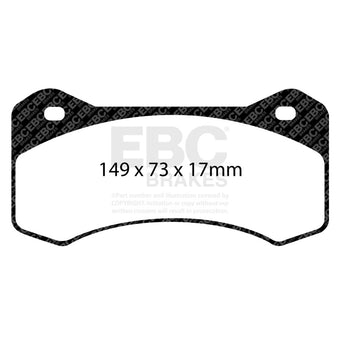 compare product EBC Racing Wilwood Aero4 Radial Mount 6620 20mm SR-11 Sintered Race Pad