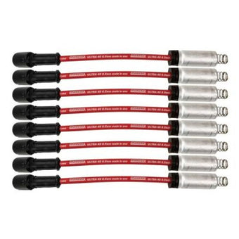 compare product Moroso GM LS/LT 8.5mm Ultra 40 11in Long Wire Set w/Alum Heatshield - Red