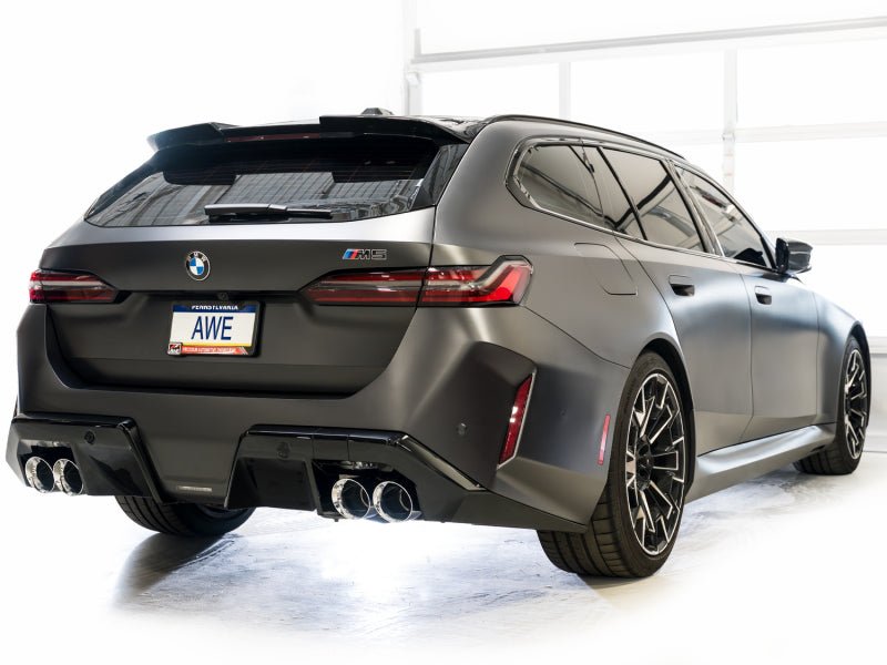 AWE Tuning BMW G90/G99 M5 Track Edition Cat - Back Exhaust - Chrome Silver Tips - My Store