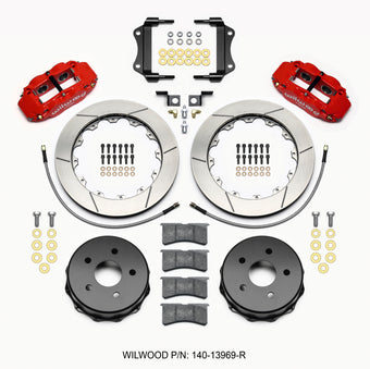 compare product Wilwood Narrow Superlite 4R Rear Kit 12.88in Red 2007-up Jeep JK w/Lines